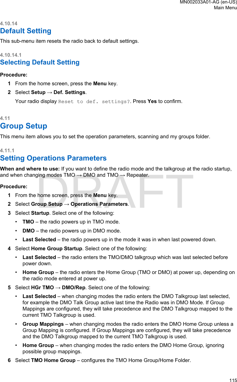 Page 115 of Motorola Solutions 89FT5877 2-way Portable Radio with BT and BLE User Manual MTP8500Ex  Feature User Guide