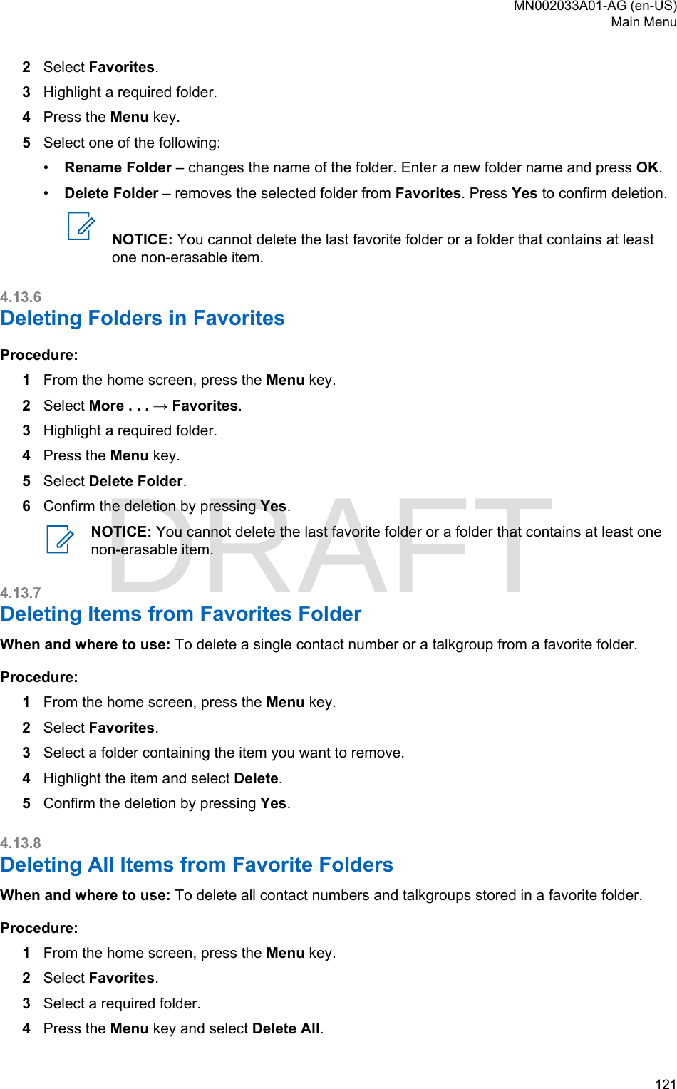 Page 121 of Motorola Solutions 89FT5877 2-way Portable Radio with BT and BLE User Manual MTP8500Ex  Feature User Guide