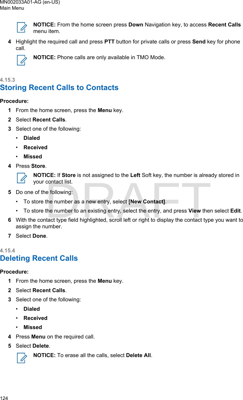 Page 124 of Motorola Solutions 89FT5877 2-way Portable Radio with BT and BLE User Manual MTP8500Ex  Feature User Guide