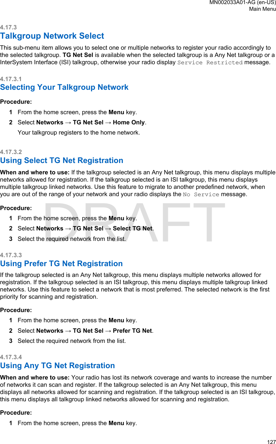 Page 127 of Motorola Solutions 89FT5877 2-way Portable Radio with BT and BLE User Manual MTP8500Ex  Feature User Guide