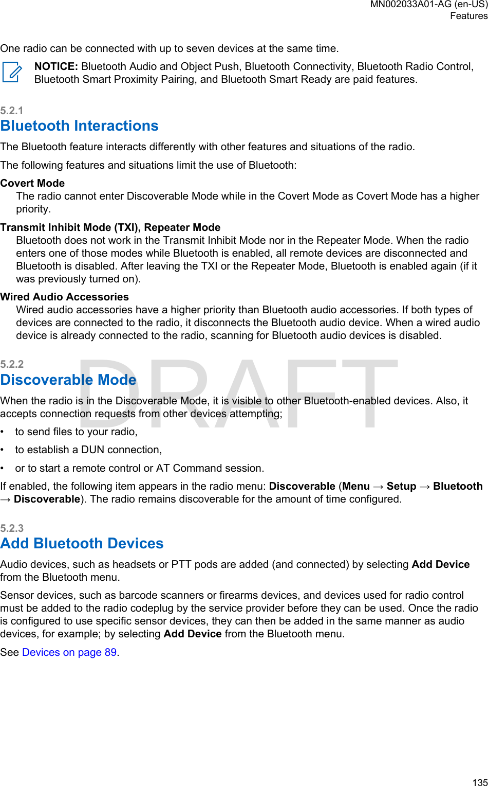 Page 135 of Motorola Solutions 89FT5877 2-way Portable Radio with BT and BLE User Manual MTP8500Ex  Feature User Guide