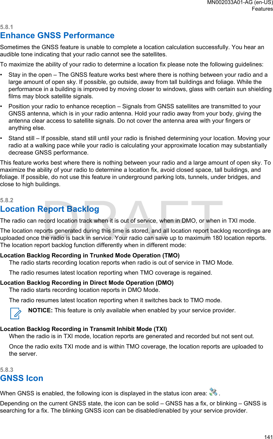 Page 141 of Motorola Solutions 89FT5877 2-way Portable Radio with BT and BLE User Manual MTP8500Ex  Feature User Guide