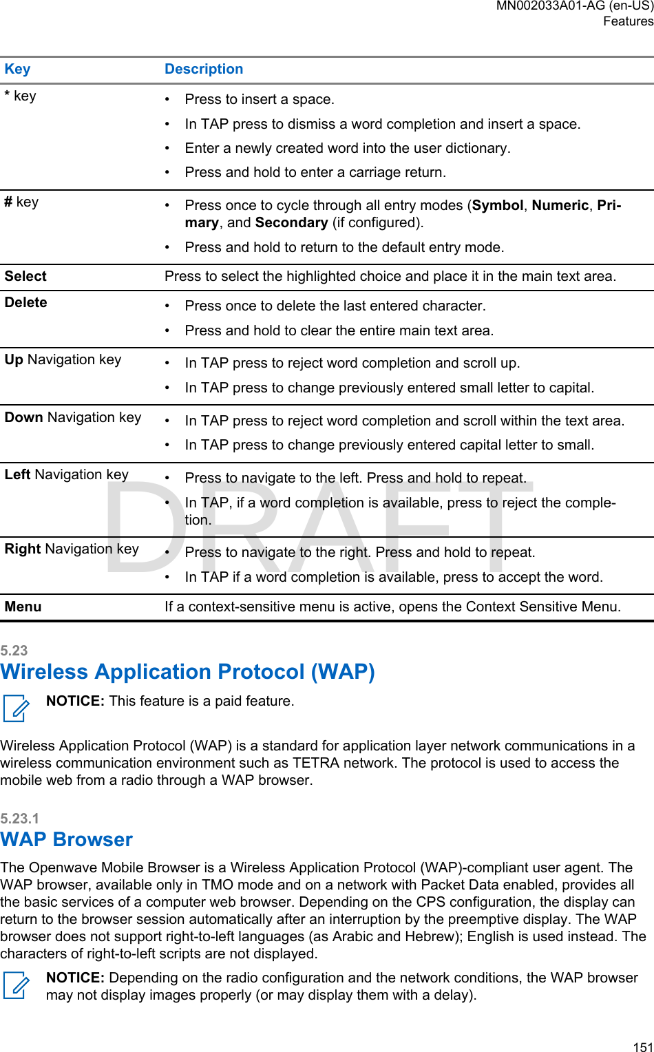 Page 151 of Motorola Solutions 89FT5877 2-way Portable Radio with BT and BLE User Manual MTP8500Ex  Feature User Guide