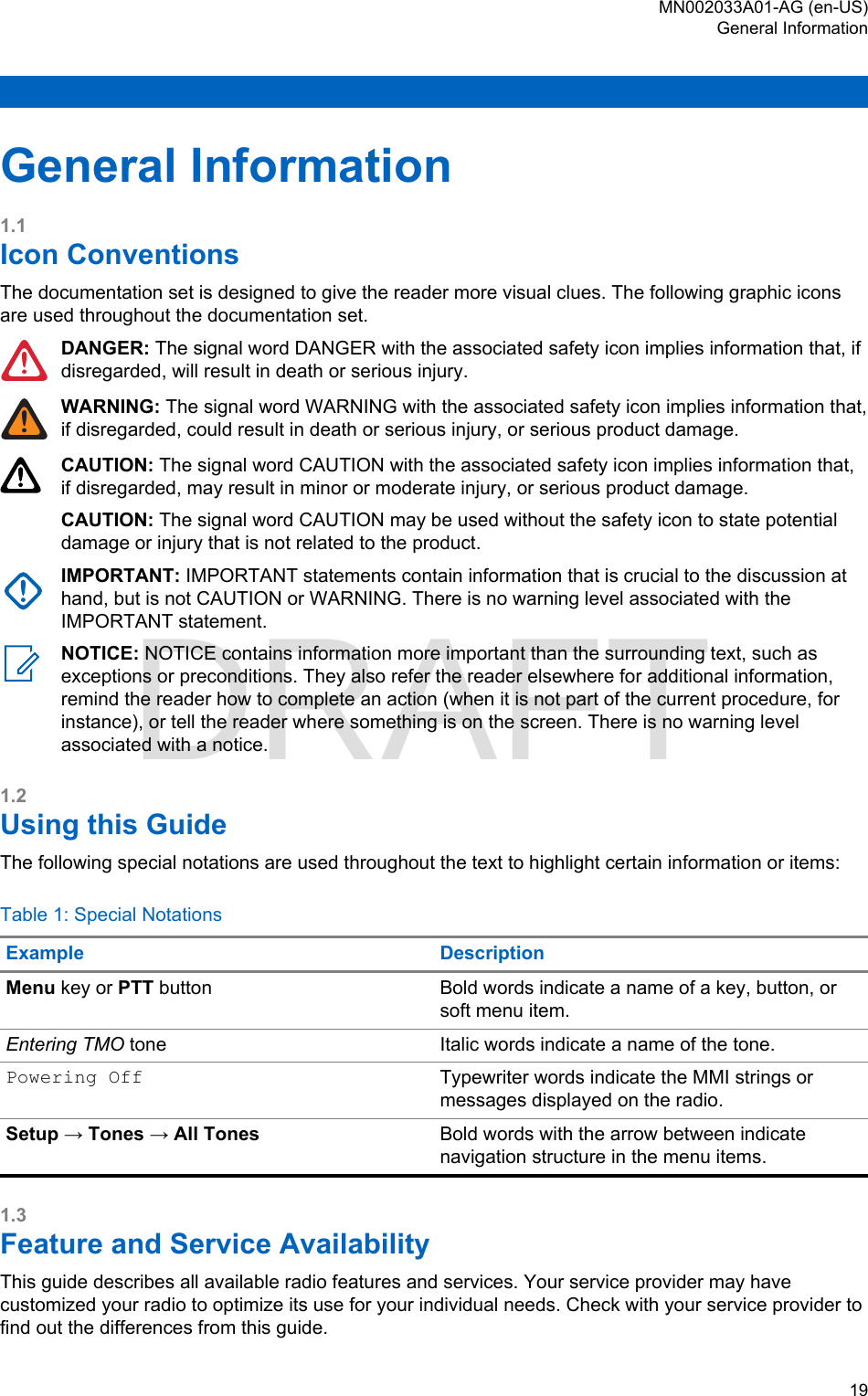 Page 19 of Motorola Solutions 89FT5877 2-way Portable Radio with BT and BLE User Manual MTP8500Ex  Feature User Guide
