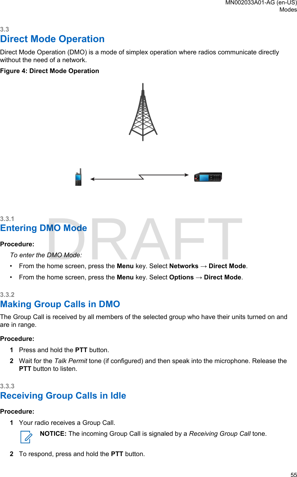 Page 55 of Motorola Solutions 89FT5877 2-way Portable Radio with BT and BLE User Manual MTP8500Ex  Feature User Guide