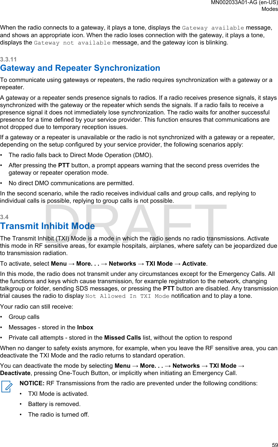 Page 59 of Motorola Solutions 89FT5877 2-way Portable Radio with BT and BLE User Manual MTP8500Ex  Feature User Guide