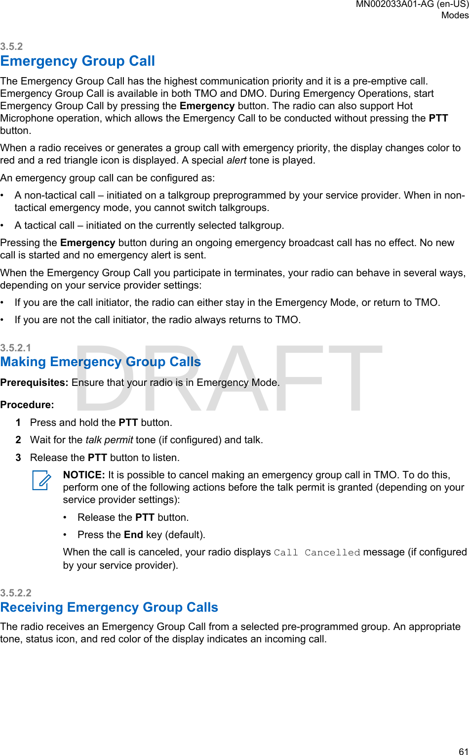 Page 61 of Motorola Solutions 89FT5877 2-way Portable Radio with BT and BLE User Manual MTP8500Ex  Feature User Guide