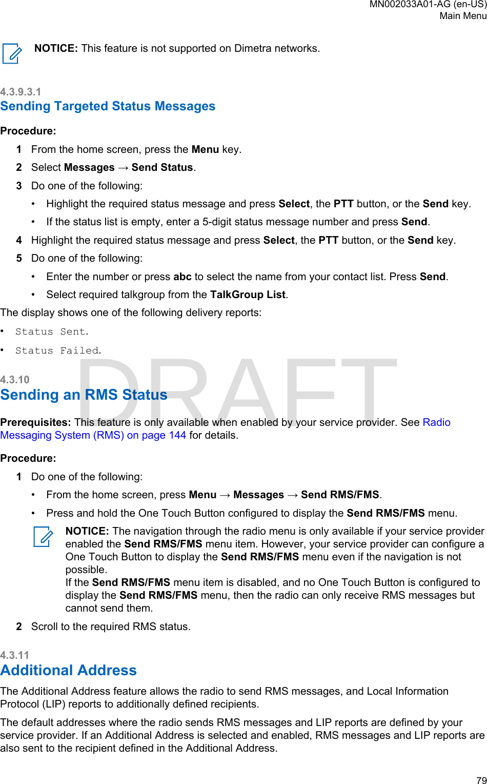 Page 79 of Motorola Solutions 89FT5877 2-way Portable Radio with BT and BLE User Manual MTP8500Ex  Feature User Guide