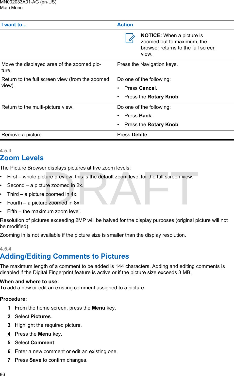 Page 86 of Motorola Solutions 89FT5877 2-way Portable Radio with BT and BLE User Manual MTP8500Ex  Feature User Guide