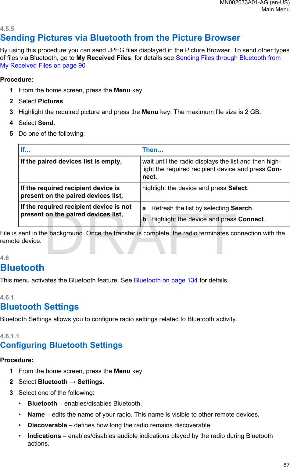 Page 87 of Motorola Solutions 89FT5877 2-way Portable Radio with BT and BLE User Manual MTP8500Ex  Feature User Guide