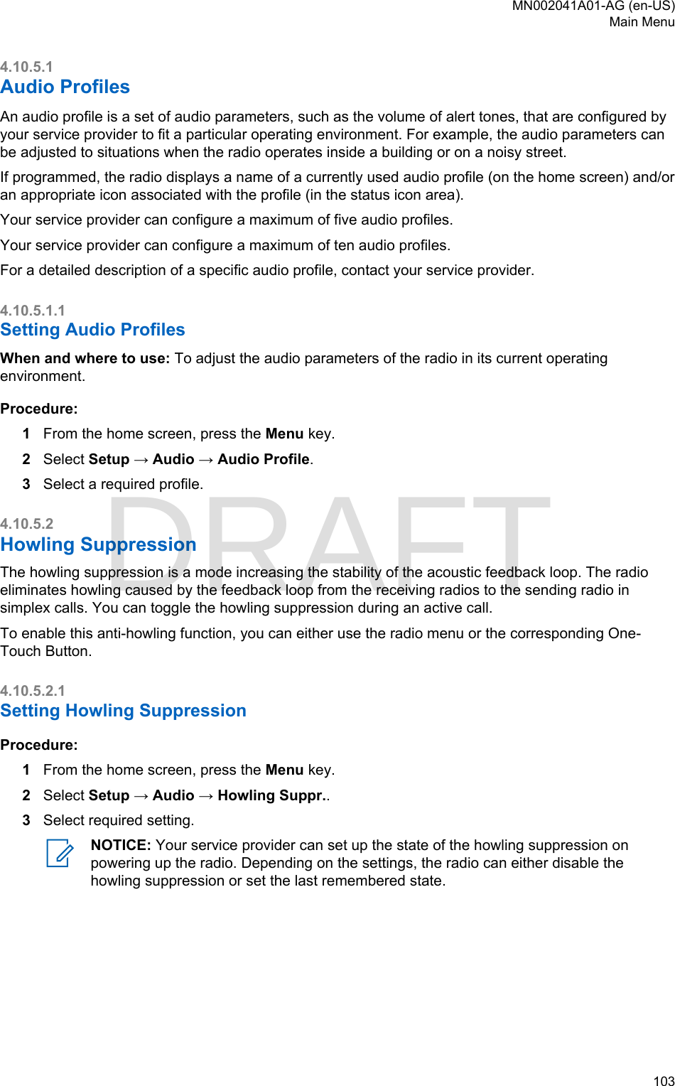 Page 103 of Motorola Solutions 89FT5877 2-way Portable Radio with BT and BLE User Manual MTP8550Ex  Feature User Guide