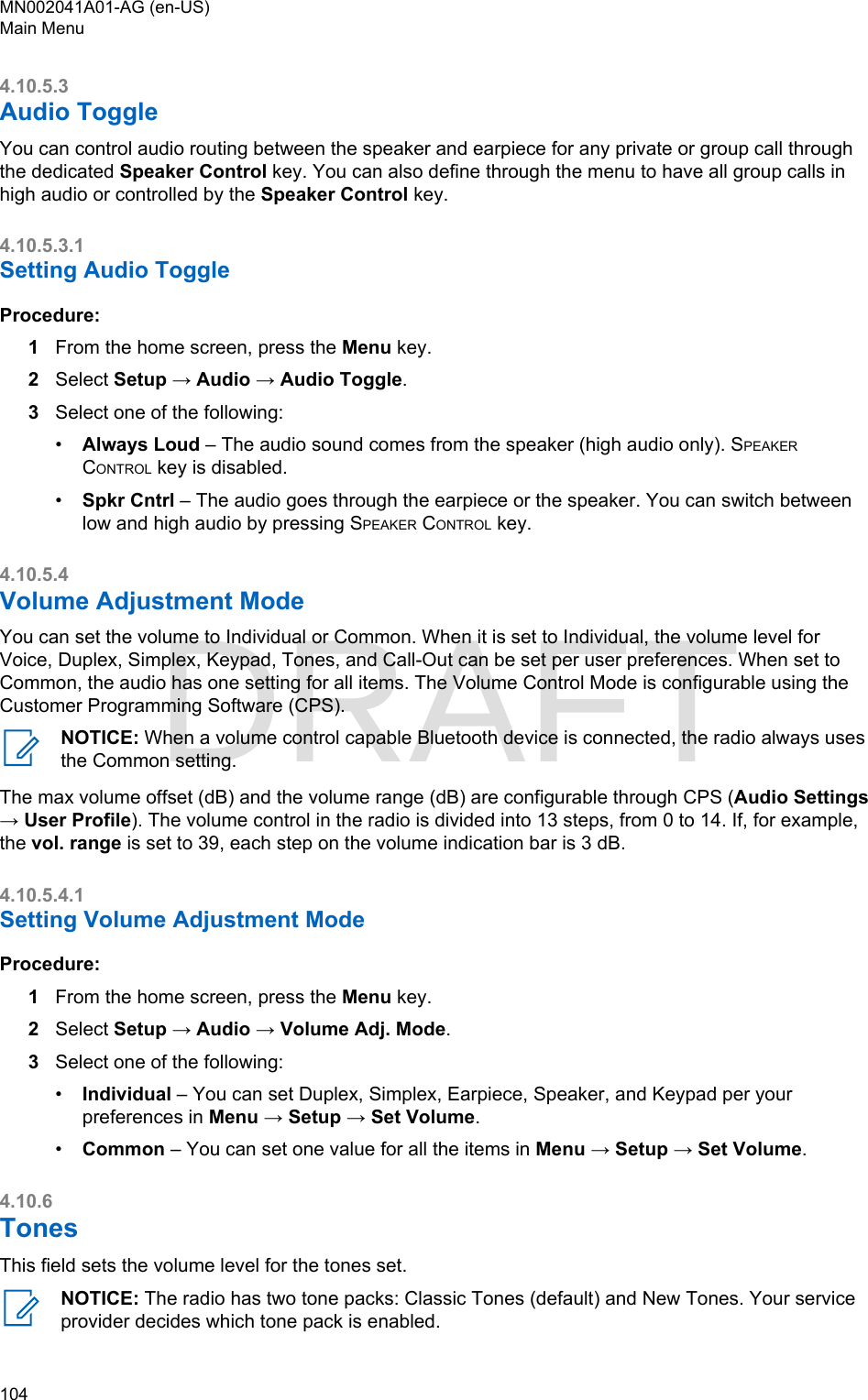 Page 104 of Motorola Solutions 89FT5877 2-way Portable Radio with BT and BLE User Manual MTP8550Ex  Feature User Guide