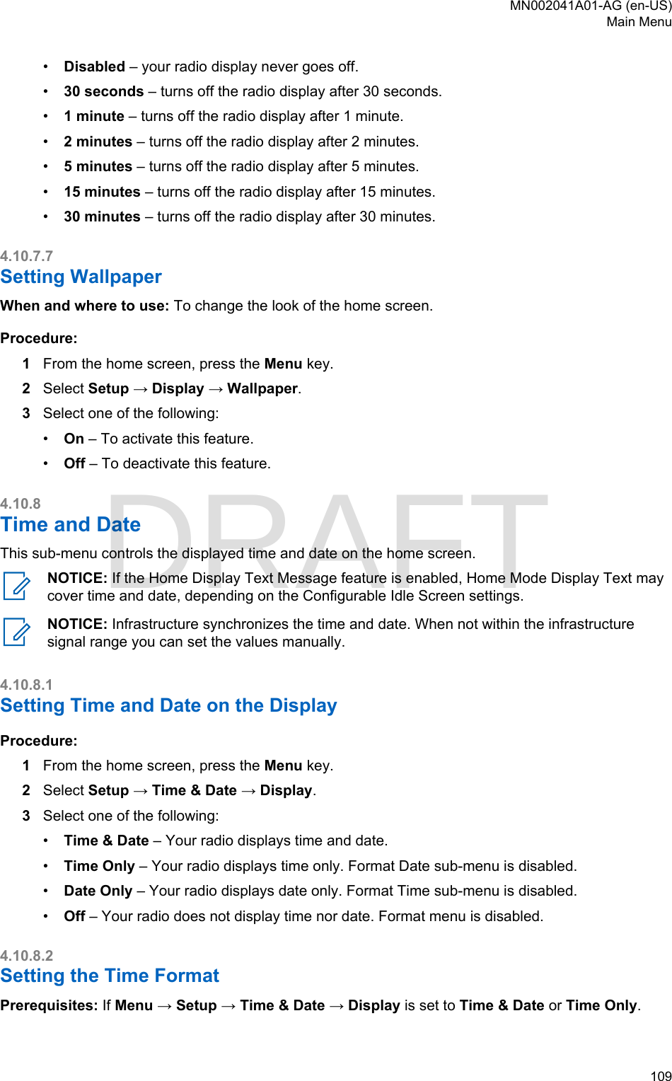 Page 109 of Motorola Solutions 89FT5877 2-way Portable Radio with BT and BLE User Manual MTP8550Ex  Feature User Guide