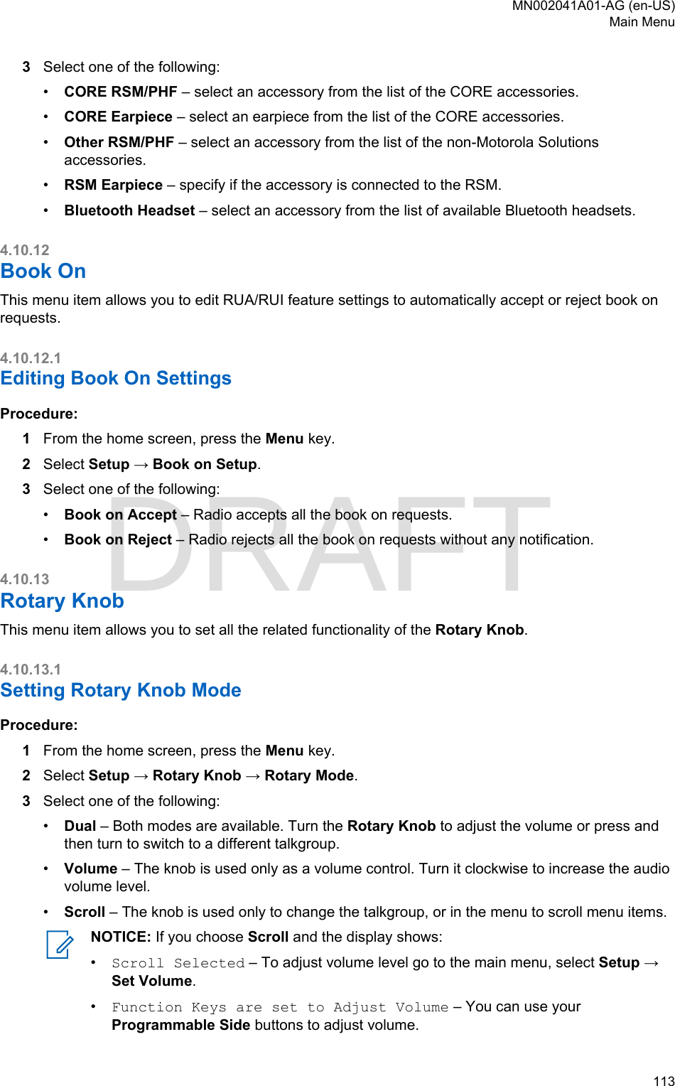 Page 113 of Motorola Solutions 89FT5877 2-way Portable Radio with BT and BLE User Manual MTP8550Ex  Feature User Guide