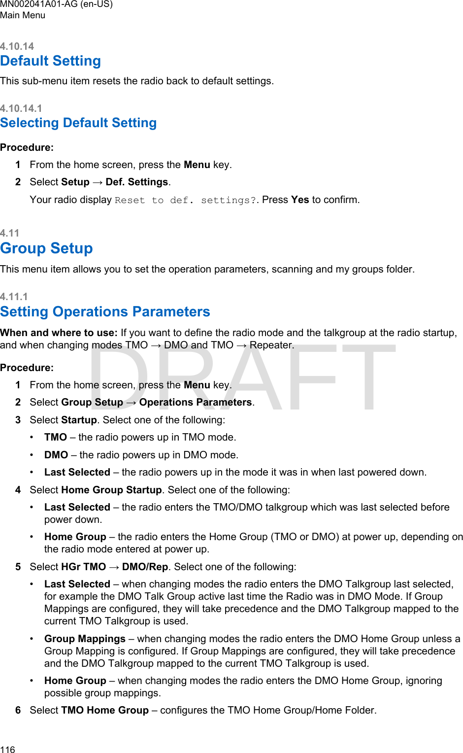 Page 116 of Motorola Solutions 89FT5877 2-way Portable Radio with BT and BLE User Manual MTP8550Ex  Feature User Guide