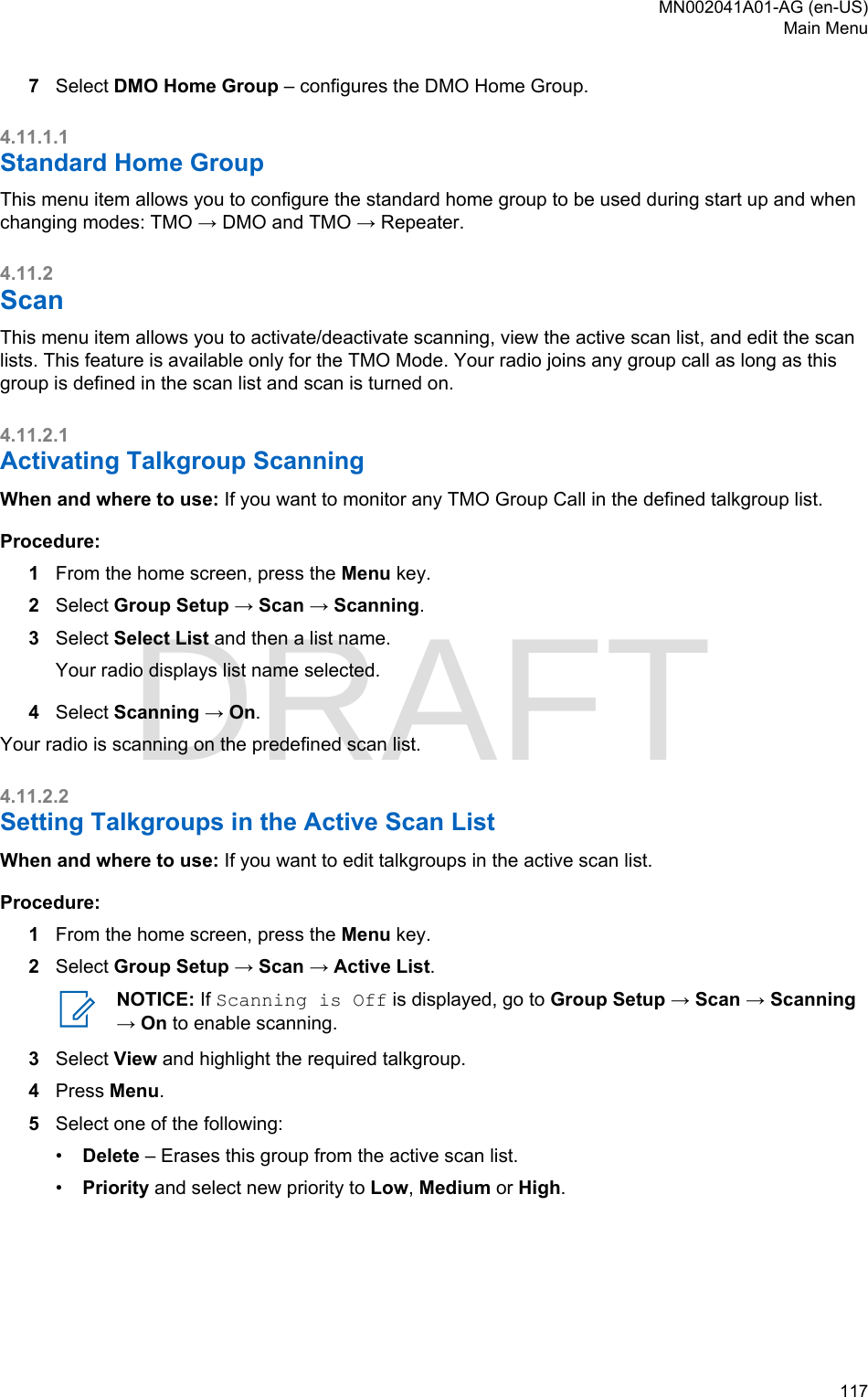 Page 117 of Motorola Solutions 89FT5877 2-way Portable Radio with BT and BLE User Manual MTP8550Ex  Feature User Guide