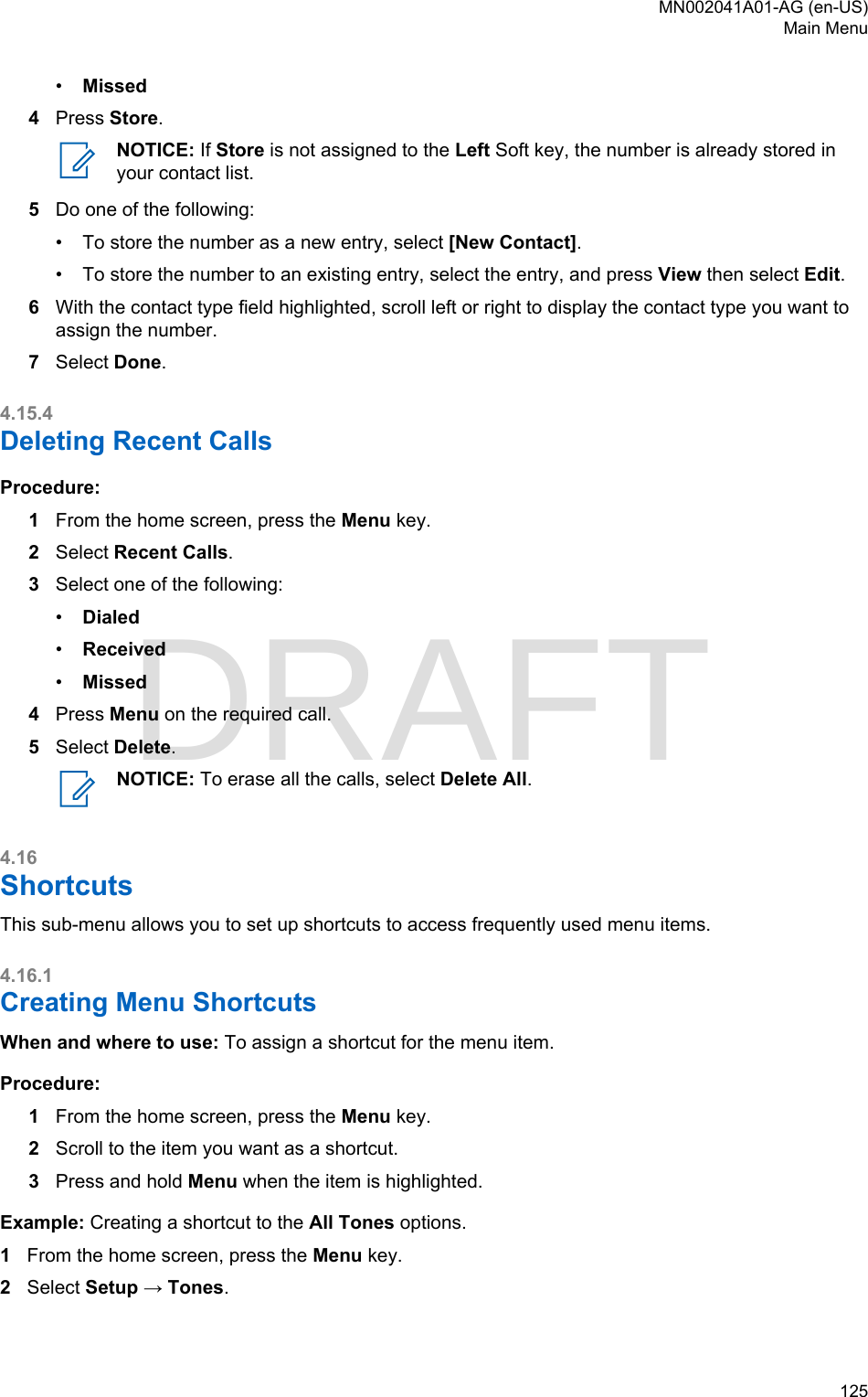 Page 125 of Motorola Solutions 89FT5877 2-way Portable Radio with BT and BLE User Manual MTP8550Ex  Feature User Guide