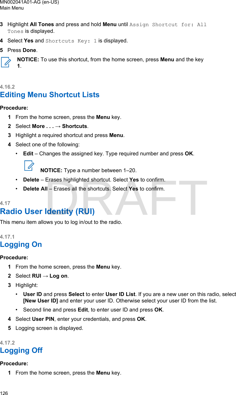 Page 126 of Motorola Solutions 89FT5877 2-way Portable Radio with BT and BLE User Manual MTP8550Ex  Feature User Guide