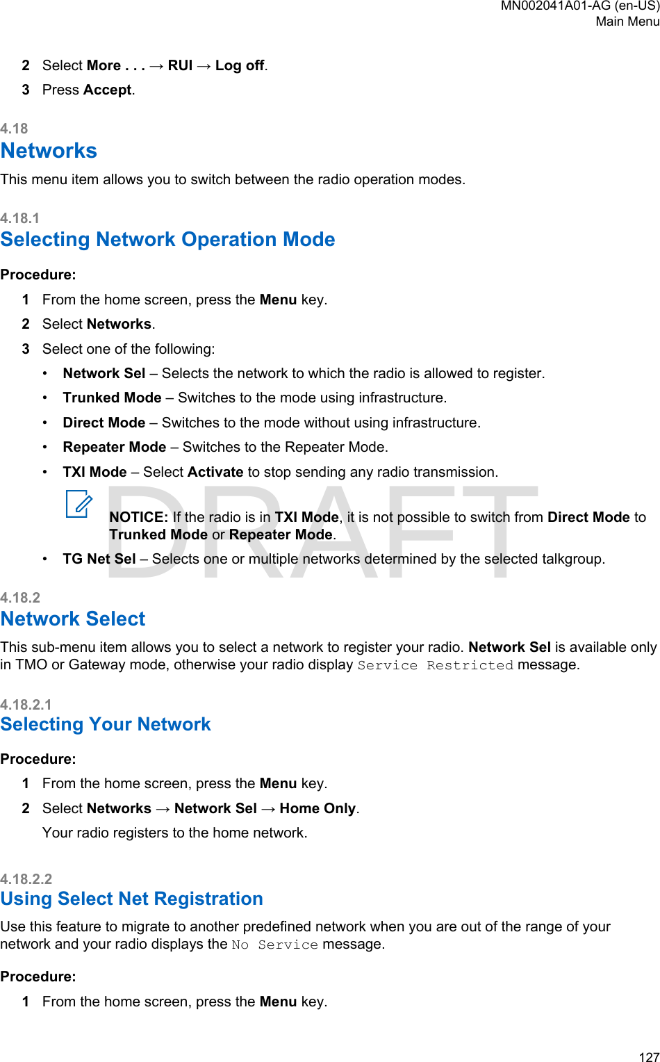 Page 127 of Motorola Solutions 89FT5877 2-way Portable Radio with BT and BLE User Manual MTP8550Ex  Feature User Guide