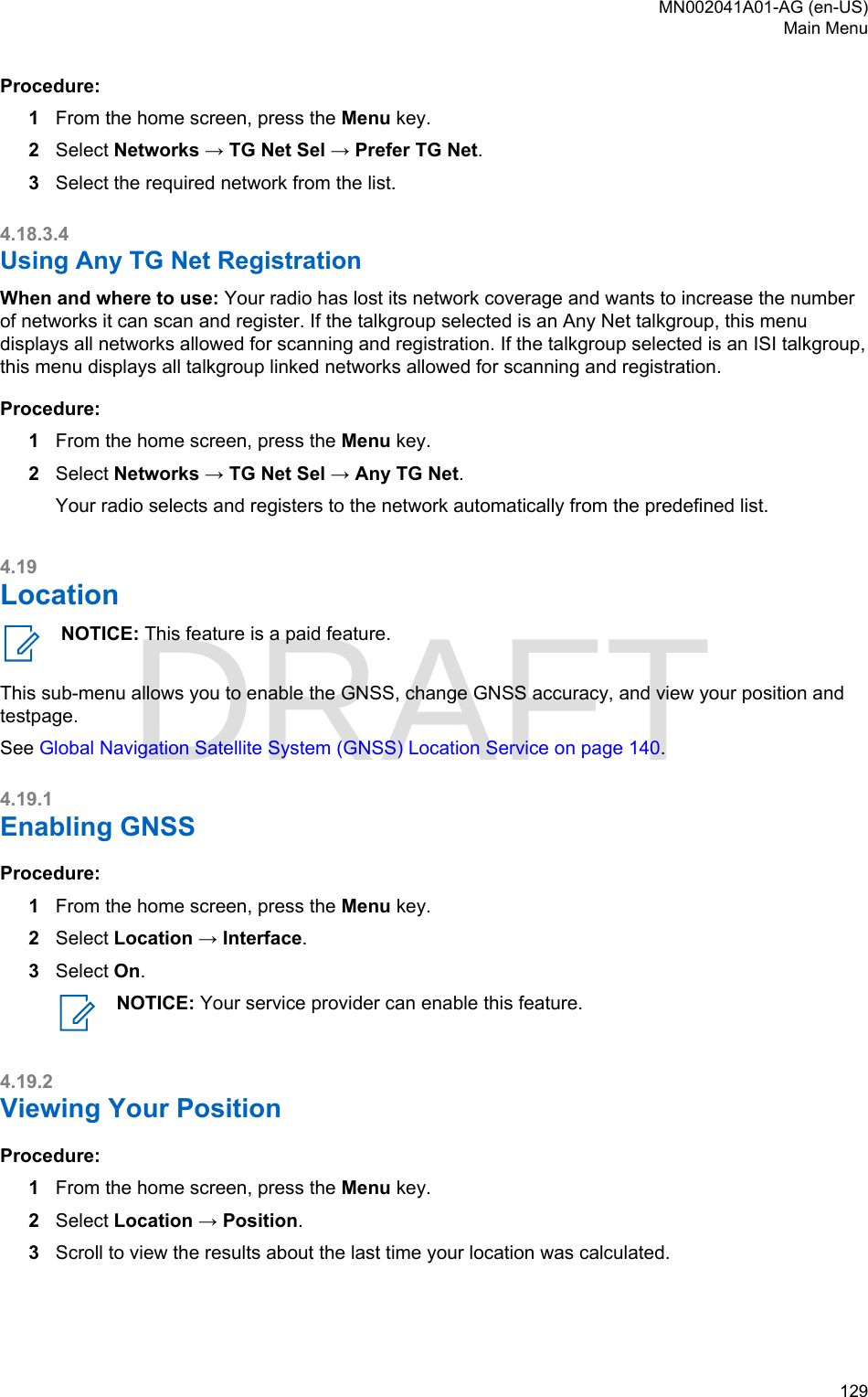 Page 129 of Motorola Solutions 89FT5877 2-way Portable Radio with BT and BLE User Manual MTP8550Ex  Feature User Guide