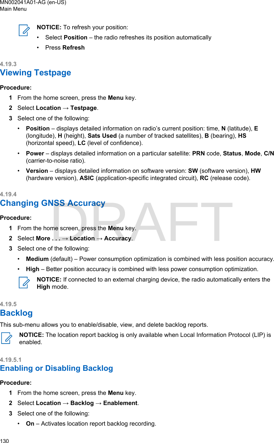 Page 130 of Motorola Solutions 89FT5877 2-way Portable Radio with BT and BLE User Manual MTP8550Ex  Feature User Guide