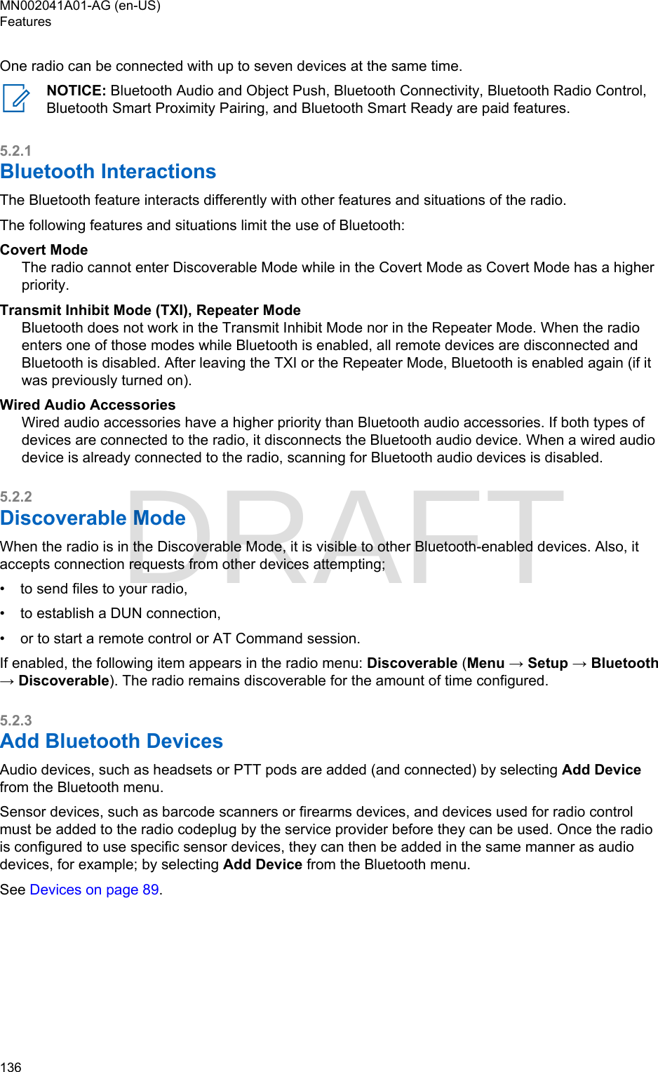 Page 136 of Motorola Solutions 89FT5877 2-way Portable Radio with BT and BLE User Manual MTP8550Ex  Feature User Guide