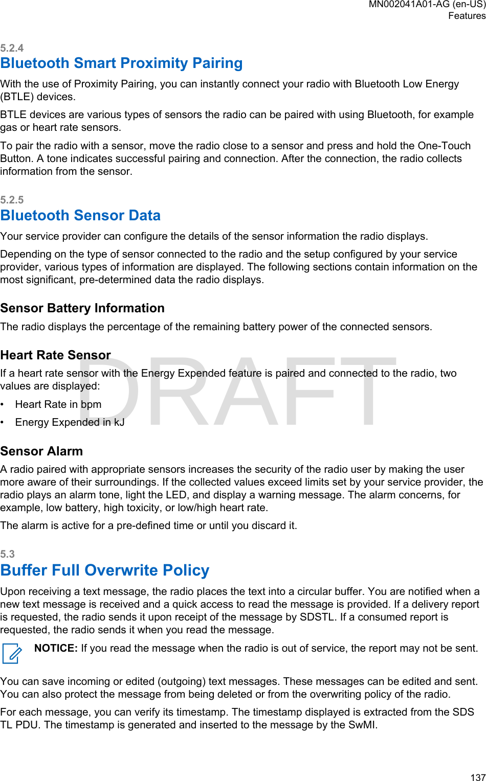 Page 137 of Motorola Solutions 89FT5877 2-way Portable Radio with BT and BLE User Manual MTP8550Ex  Feature User Guide