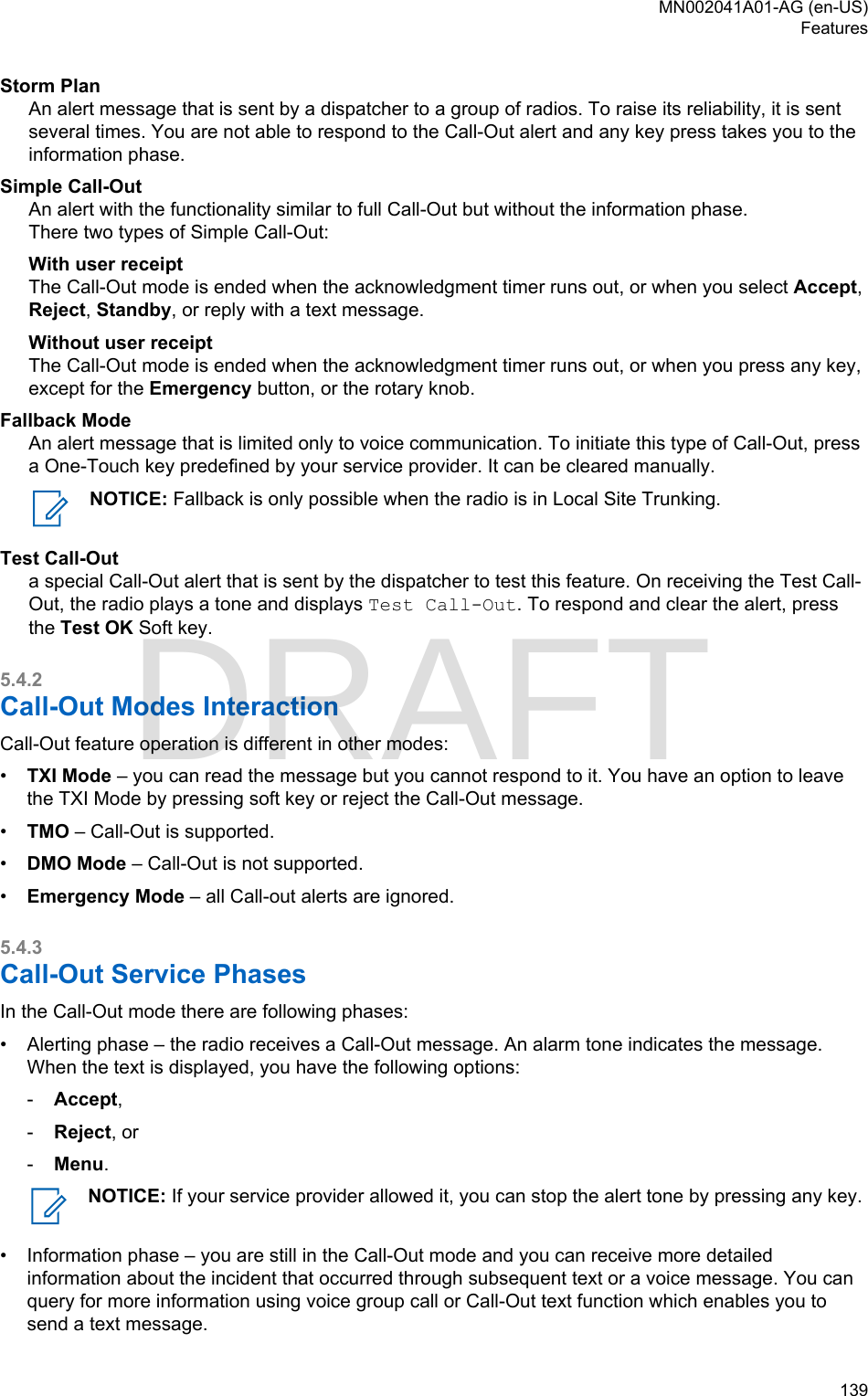 Page 139 of Motorola Solutions 89FT5877 2-way Portable Radio with BT and BLE User Manual MTP8550Ex  Feature User Guide