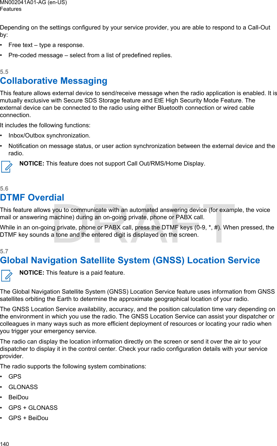 Page 140 of Motorola Solutions 89FT5877 2-way Portable Radio with BT and BLE User Manual MTP8550Ex  Feature User Guide