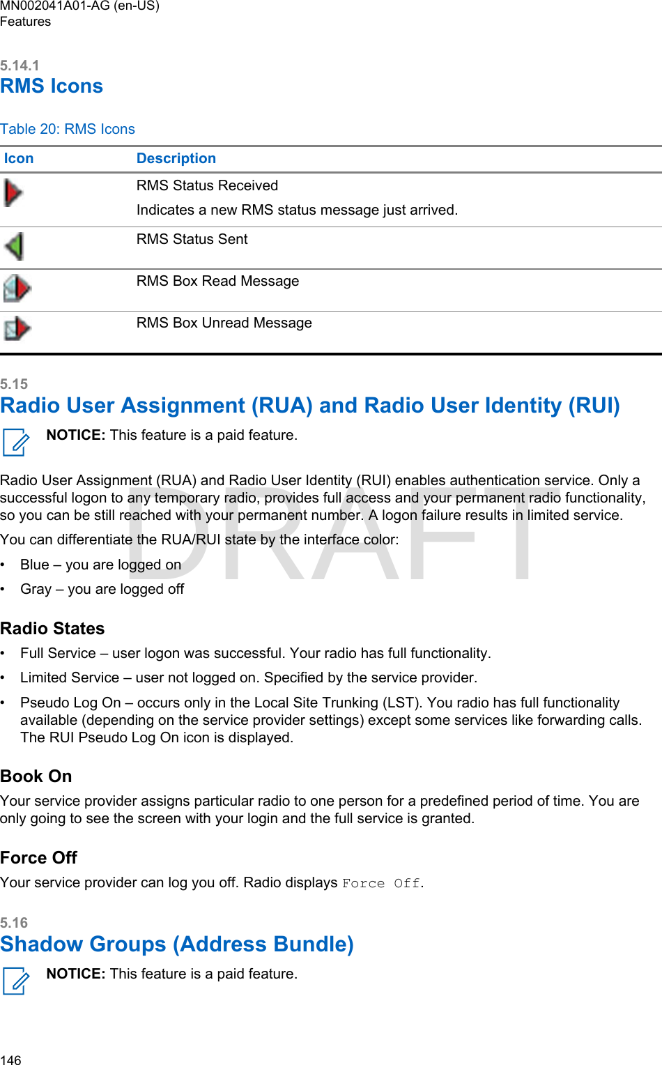 Page 146 of Motorola Solutions 89FT5877 2-way Portable Radio with BT and BLE User Manual MTP8550Ex  Feature User Guide