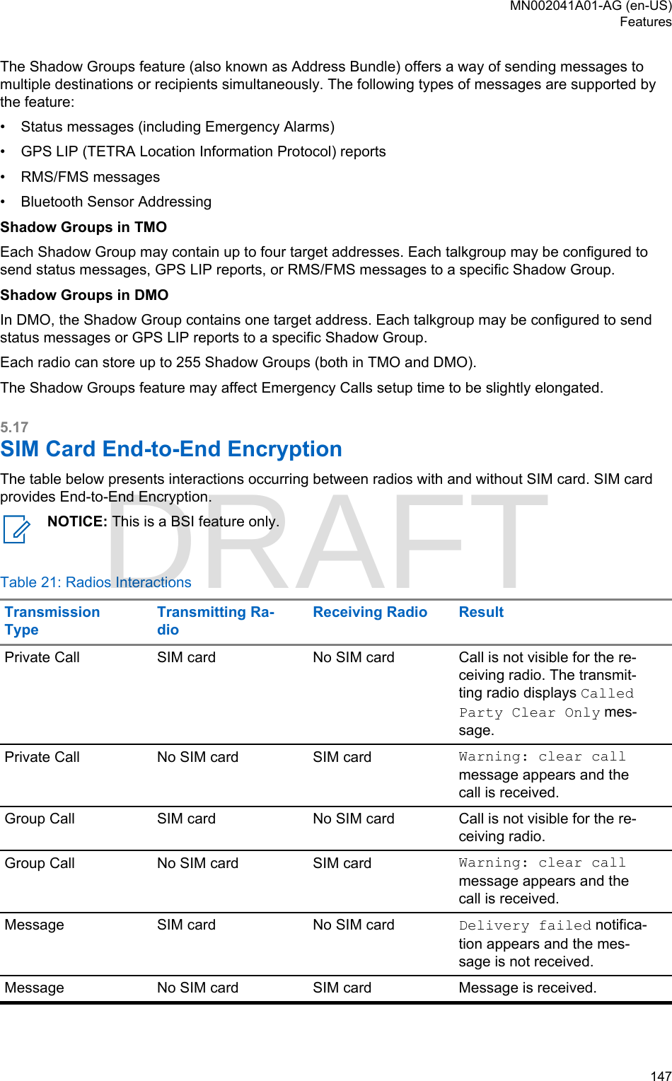 Page 147 of Motorola Solutions 89FT5877 2-way Portable Radio with BT and BLE User Manual MTP8550Ex  Feature User Guide