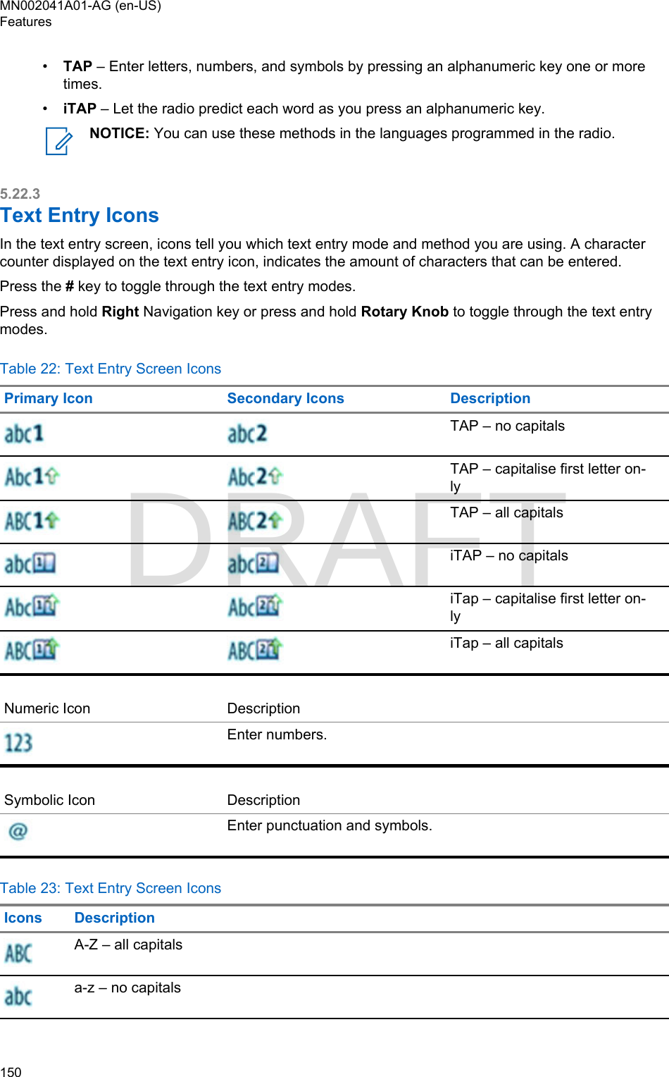 Page 150 of Motorola Solutions 89FT5877 2-way Portable Radio with BT and BLE User Manual MTP8550Ex  Feature User Guide