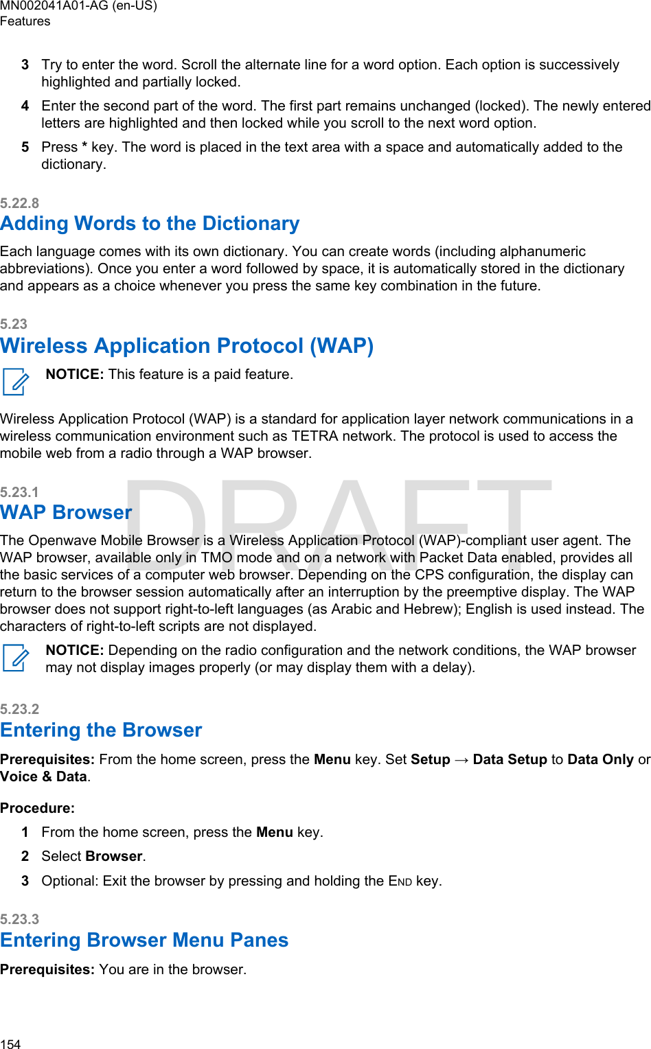 Page 154 of Motorola Solutions 89FT5877 2-way Portable Radio with BT and BLE User Manual MTP8550Ex  Feature User Guide