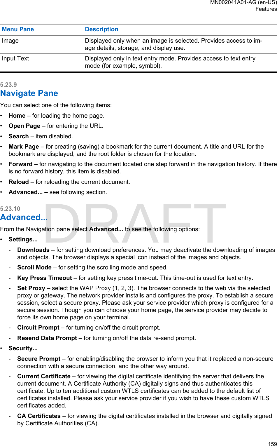 Page 159 of Motorola Solutions 89FT5877 2-way Portable Radio with BT and BLE User Manual MTP8550Ex  Feature User Guide