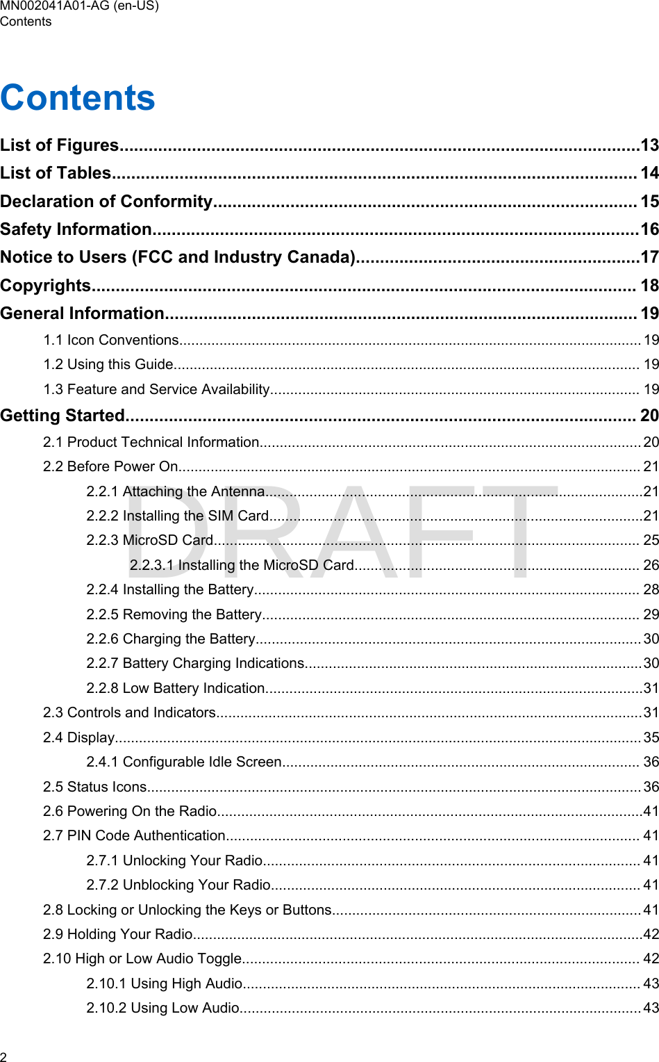 Page 2 of Motorola Solutions 89FT5877 2-way Portable Radio with BT and BLE User Manual MTP8550Ex  Feature User Guide