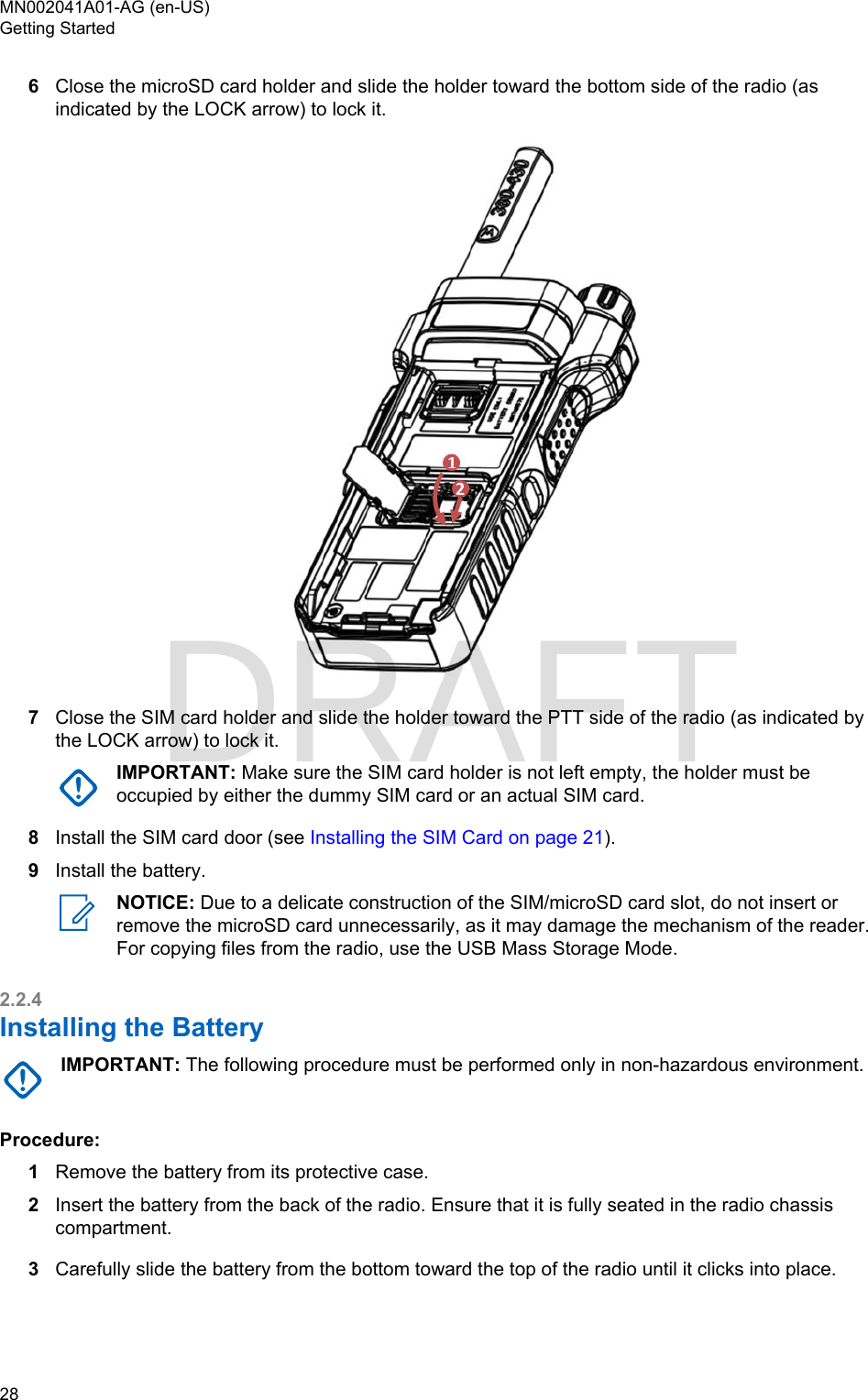 Page 28 of Motorola Solutions 89FT5877 2-way Portable Radio with BT and BLE User Manual MTP8550Ex  Feature User Guide