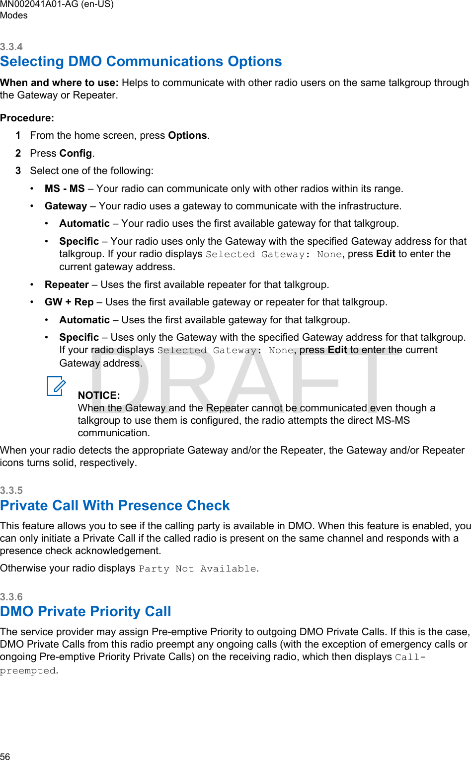 Page 56 of Motorola Solutions 89FT5877 2-way Portable Radio with BT and BLE User Manual MTP8550Ex  Feature User Guide