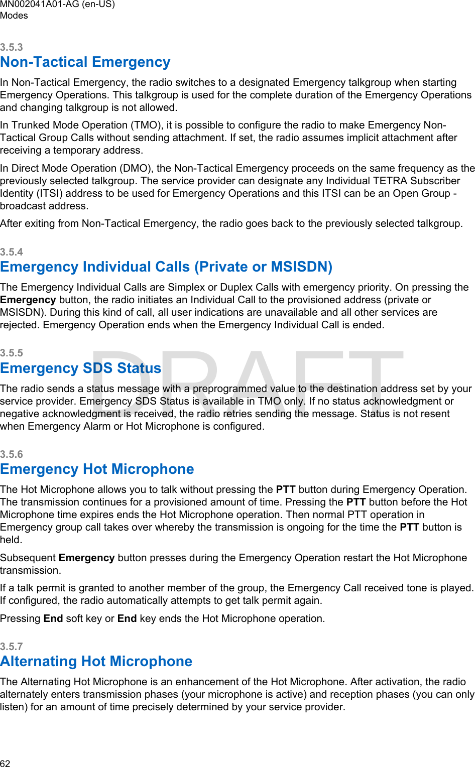 Page 62 of Motorola Solutions 89FT5877 2-way Portable Radio with BT and BLE User Manual MTP8550Ex  Feature User Guide