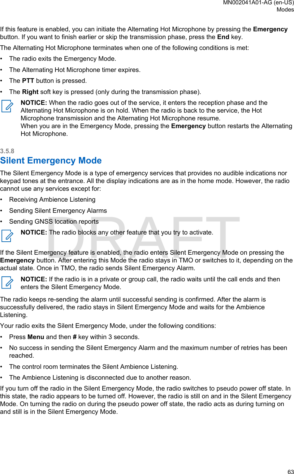 Page 63 of Motorola Solutions 89FT5877 2-way Portable Radio with BT and BLE User Manual MTP8550Ex  Feature User Guide