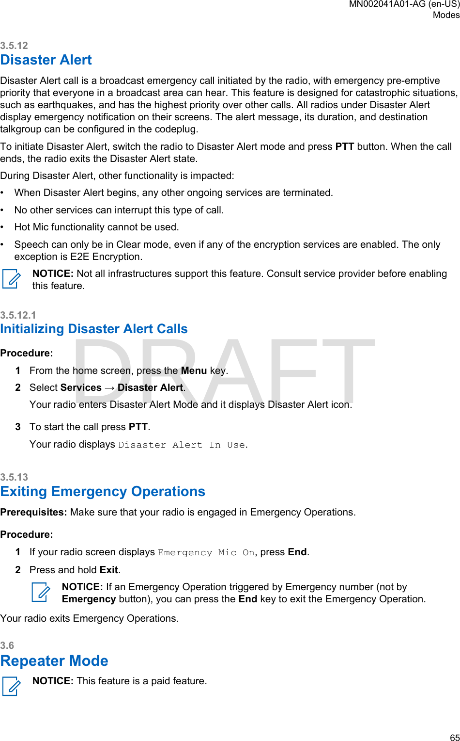 Page 65 of Motorola Solutions 89FT5877 2-way Portable Radio with BT and BLE User Manual MTP8550Ex  Feature User Guide