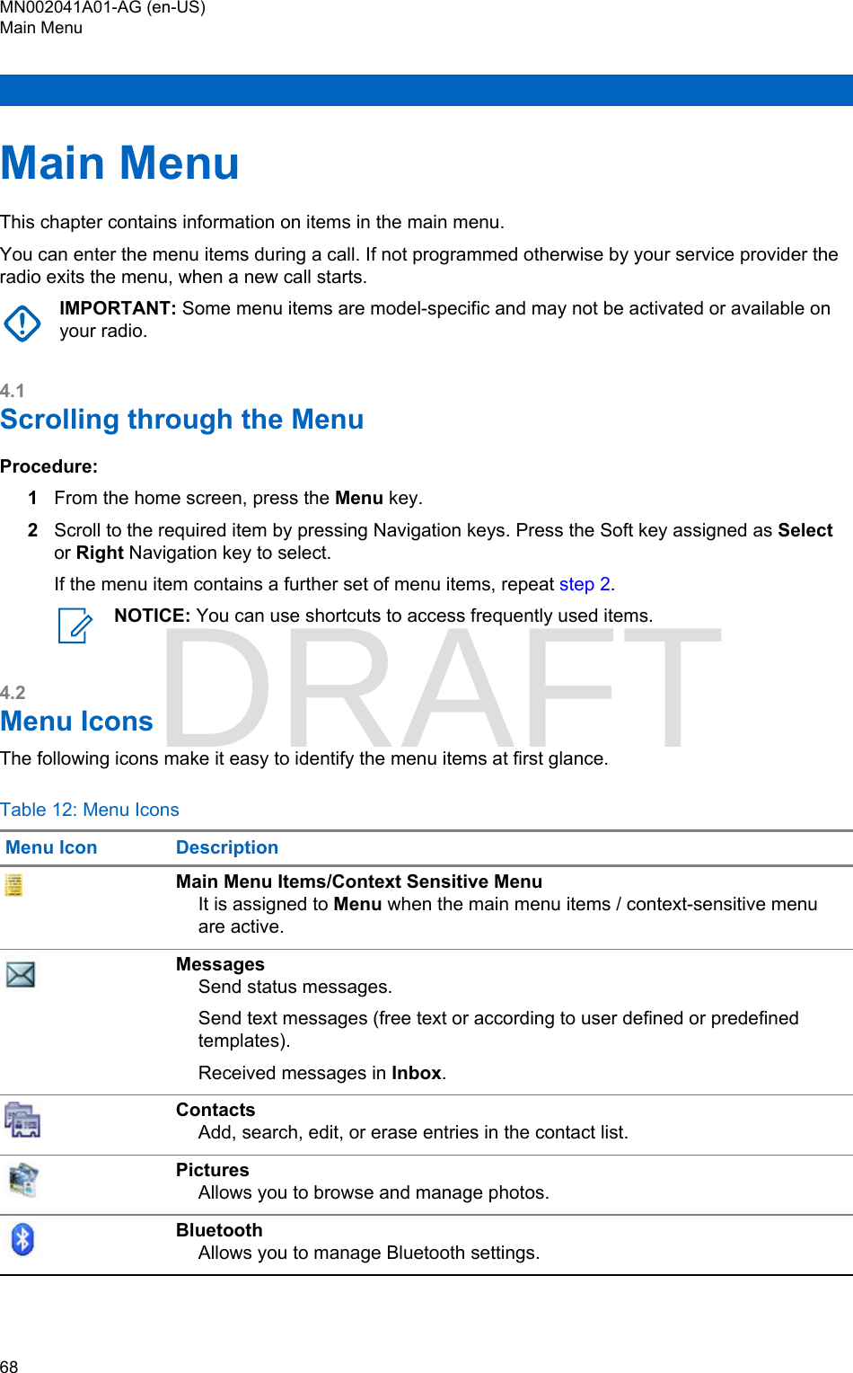 Page 68 of Motorola Solutions 89FT5877 2-way Portable Radio with BT and BLE User Manual MTP8550Ex  Feature User Guide