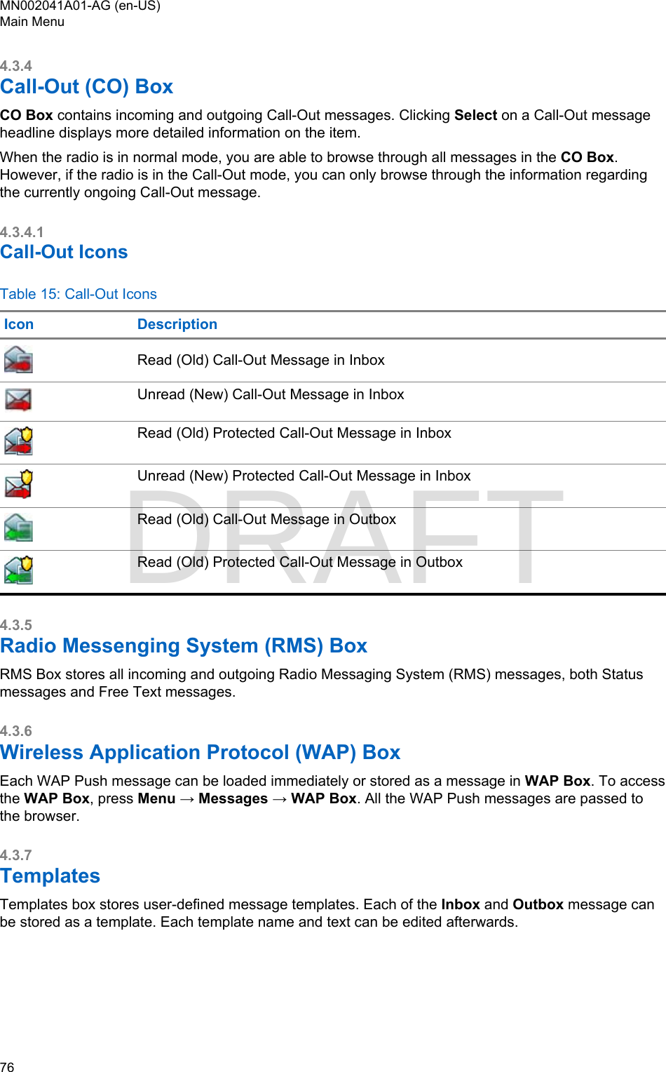 Page 76 of Motorola Solutions 89FT5877 2-way Portable Radio with BT and BLE User Manual MTP8550Ex  Feature User Guide