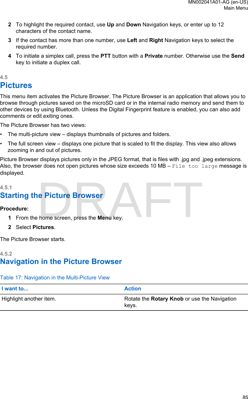 Page 85 of Motorola Solutions 89FT5877 2-way Portable Radio with BT and BLE User Manual MTP8550Ex  Feature User Guide