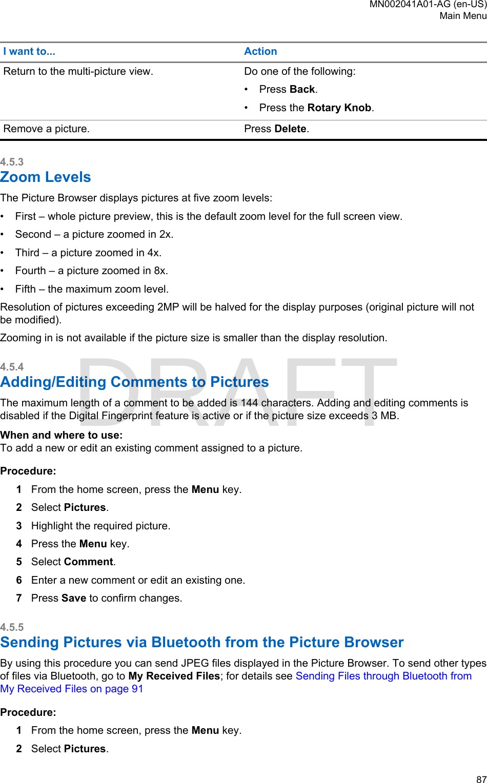 Page 87 of Motorola Solutions 89FT5877 2-way Portable Radio with BT and BLE User Manual MTP8550Ex  Feature User Guide