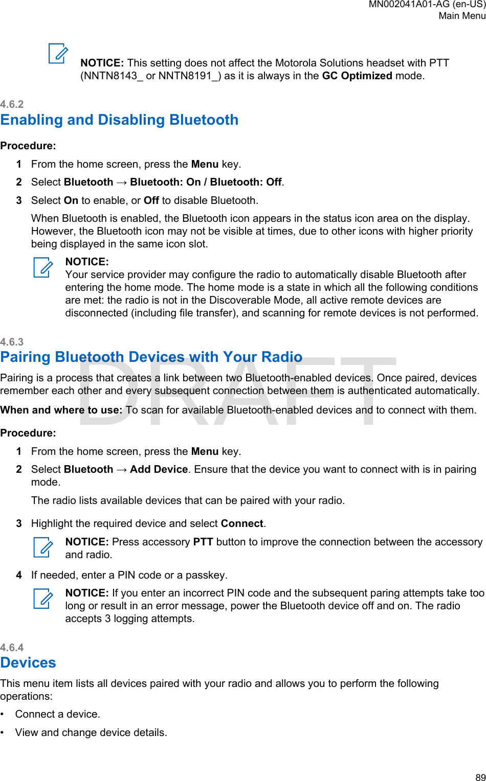 Page 89 of Motorola Solutions 89FT5877 2-way Portable Radio with BT and BLE User Manual MTP8550Ex  Feature User Guide