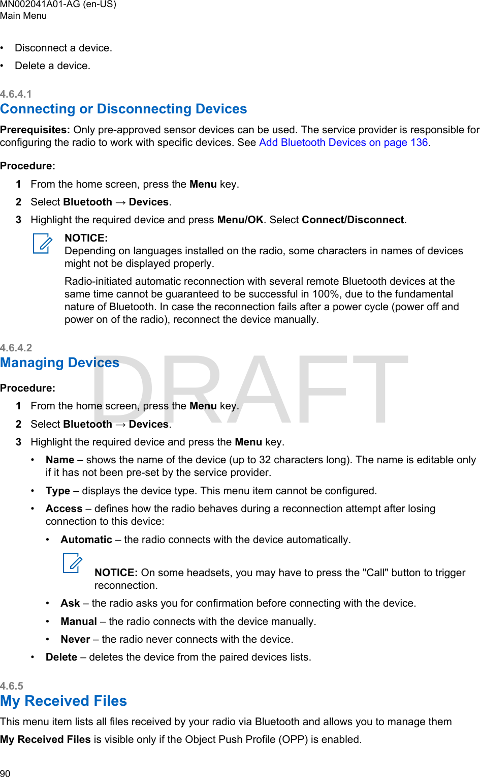 Page 90 of Motorola Solutions 89FT5877 2-way Portable Radio with BT and BLE User Manual MTP8550Ex  Feature User Guide