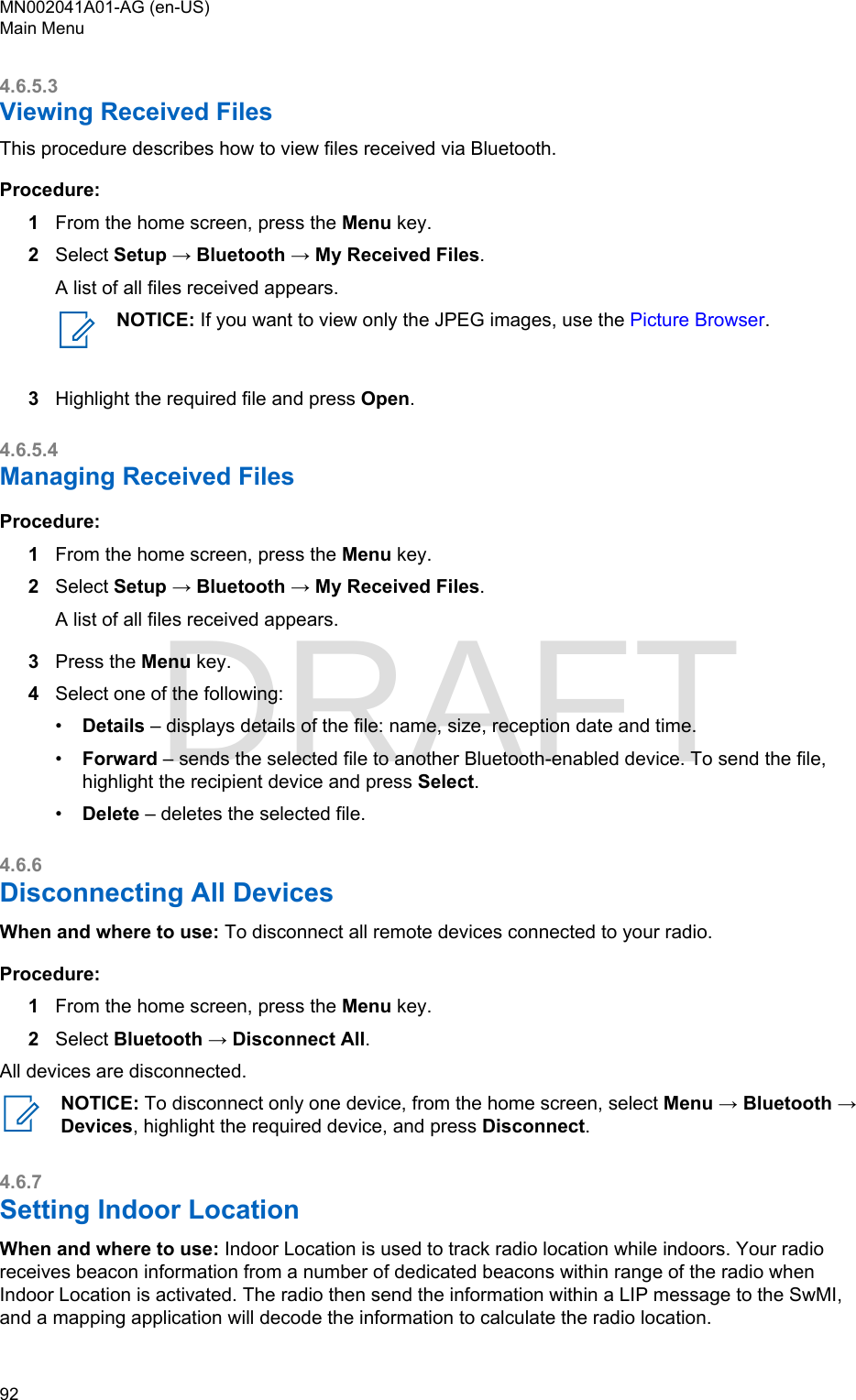 Page 92 of Motorola Solutions 89FT5877 2-way Portable Radio with BT and BLE User Manual MTP8550Ex  Feature User Guide