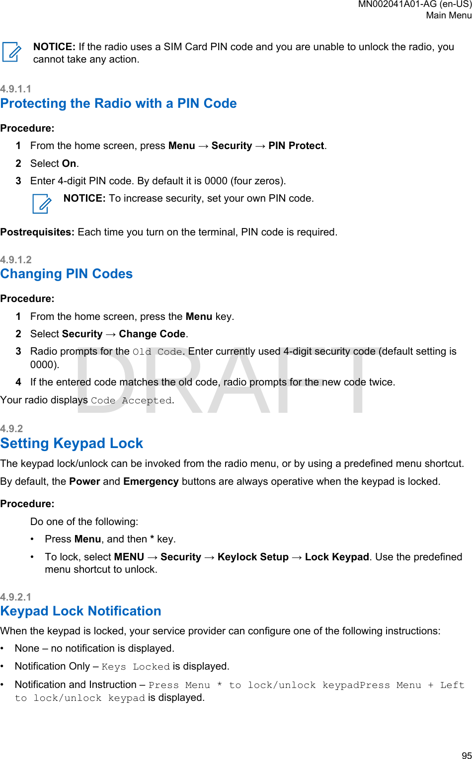 Page 95 of Motorola Solutions 89FT5877 2-way Portable Radio with BT and BLE User Manual MTP8550Ex  Feature User Guide