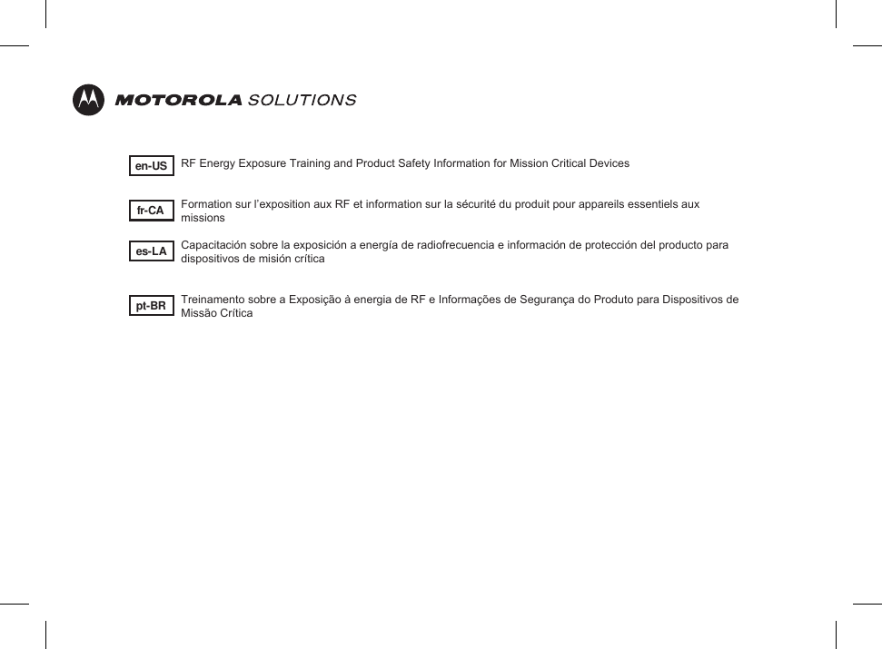 Page 1 of Motorola Solutions 89FT5877 2-way Portable Radio with BT and BLE User Manual III