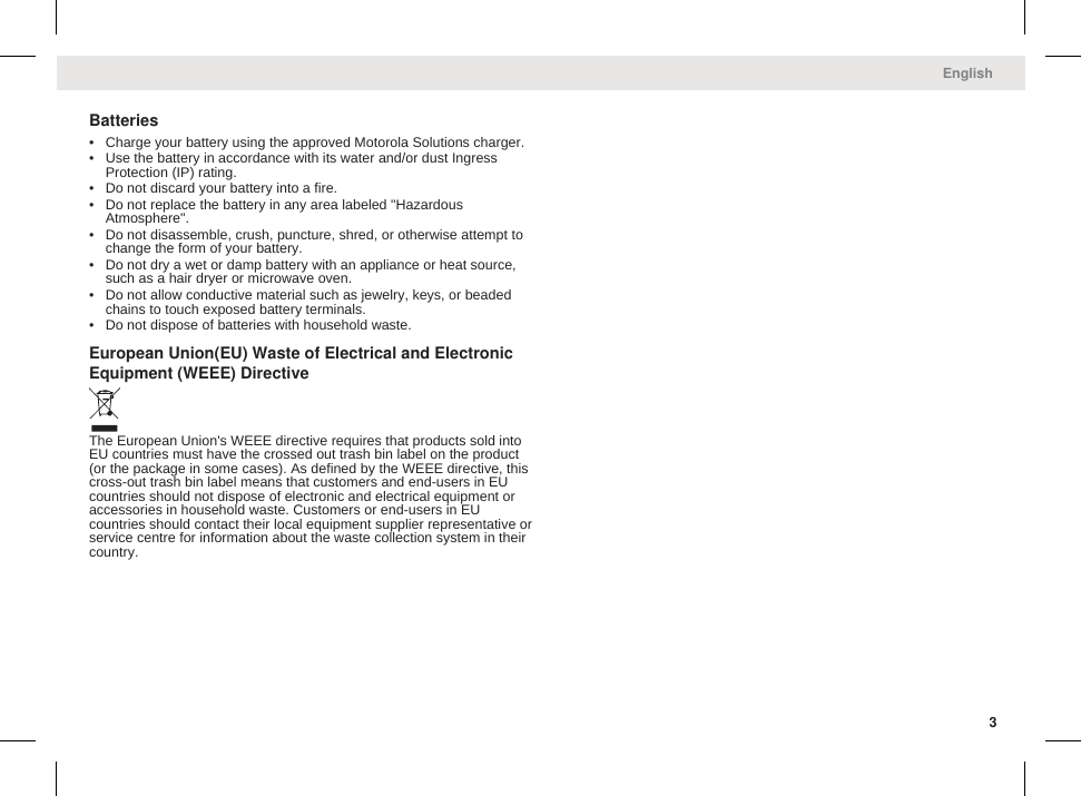 Page 5 of Motorola Solutions 89FT5877 2-way Portable Radio with BT and BLE User Manual III